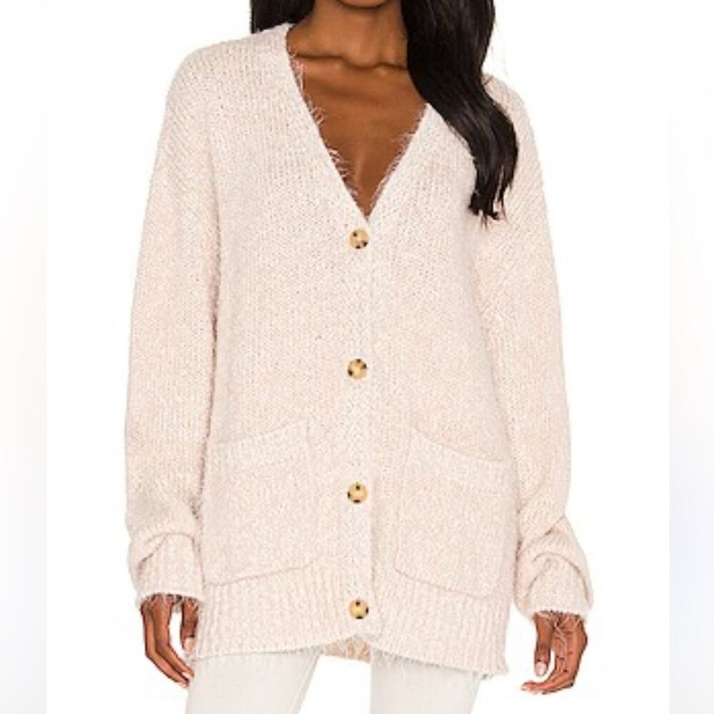 Free people nevermind cardigan creme Brule nude cream cozy eyelash size XS